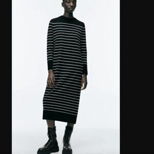 NWT ZARA LONG STRIPED KNIT DRESS